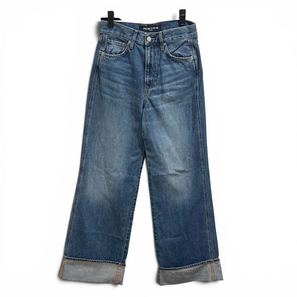 Veronica Beard Taylor Relaxed Wide Leg High Rise Jeans Size 27